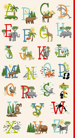 Makower - ABC alphabet panel 2525/1