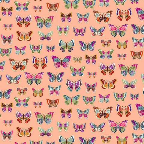 Makower - Luxe Butterflies Peach 2613/N Metallic