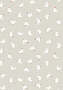 Lewis & Irene  -Country Life - Little hens on dark cream - A90.2A