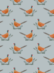 Lewis & Irene  -Country Life - Pheasants on grey - A91.1