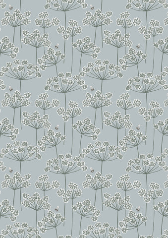 Lewis & Irene  -Country Life - Cow Parsley & Bee on Grey A95.1