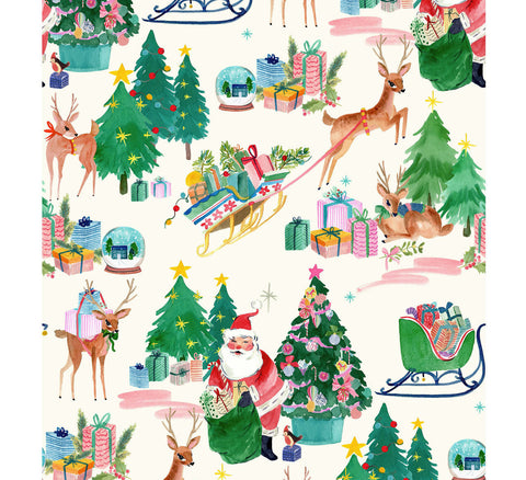 Lewis & Irene - Bluebellgray - Fa la la Christmas Deer Santa Winter White - BG028