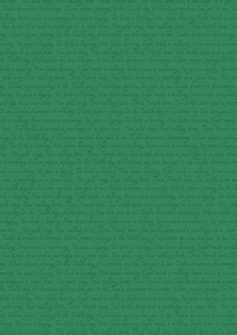 Lewis & Irene - The 12 Days of Christmas - Green Script C78.2