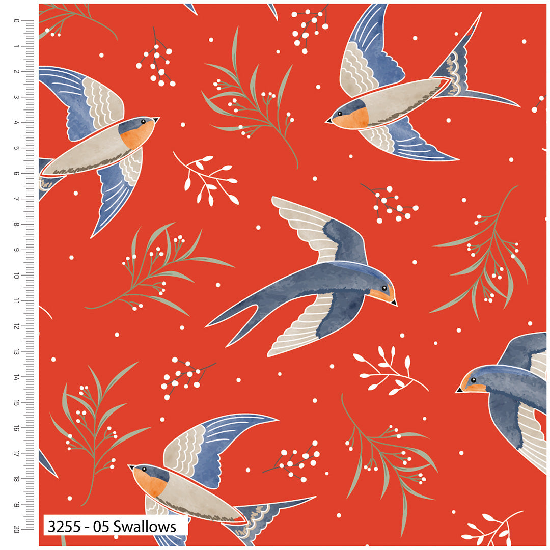 Craft cotton company - Christmas Birds – Christmas – Cotton Prints (3255)