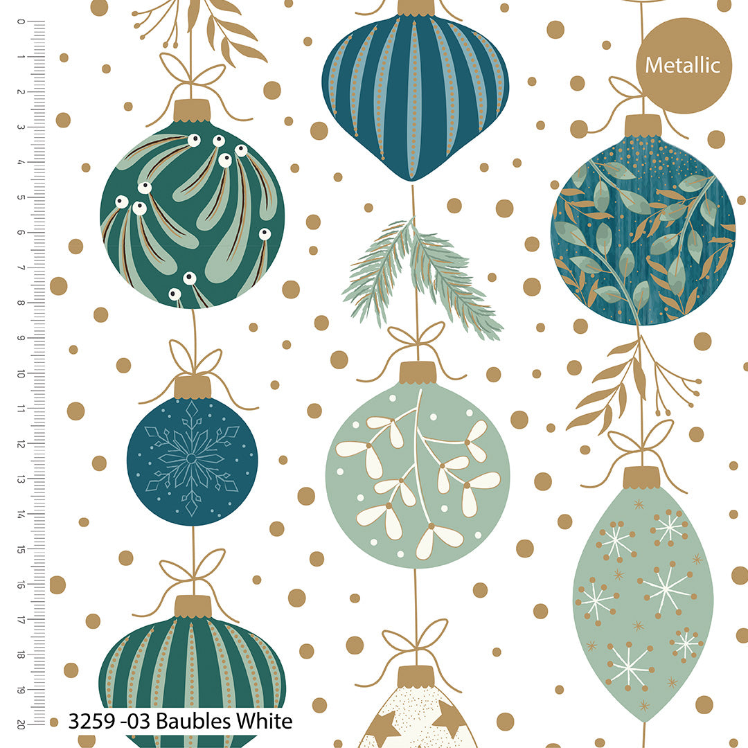 Craft cotton company - Deluxe Christmas – Christmas – Cotton Prints (3259) 03 Baubles