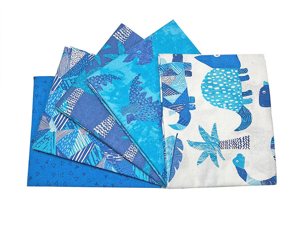 Blue Dinosaurs – 5 x Fat Quarter Bundle