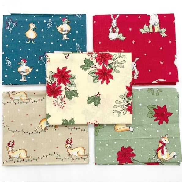 Christmas Critters by Debbie Welshpool – 5 x Fat Quarter Bundle