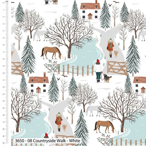 Craft cotton company – Christmas in the country by Victoria Louise Designs – Cotton Prints (3650) 08 countryside walk in white