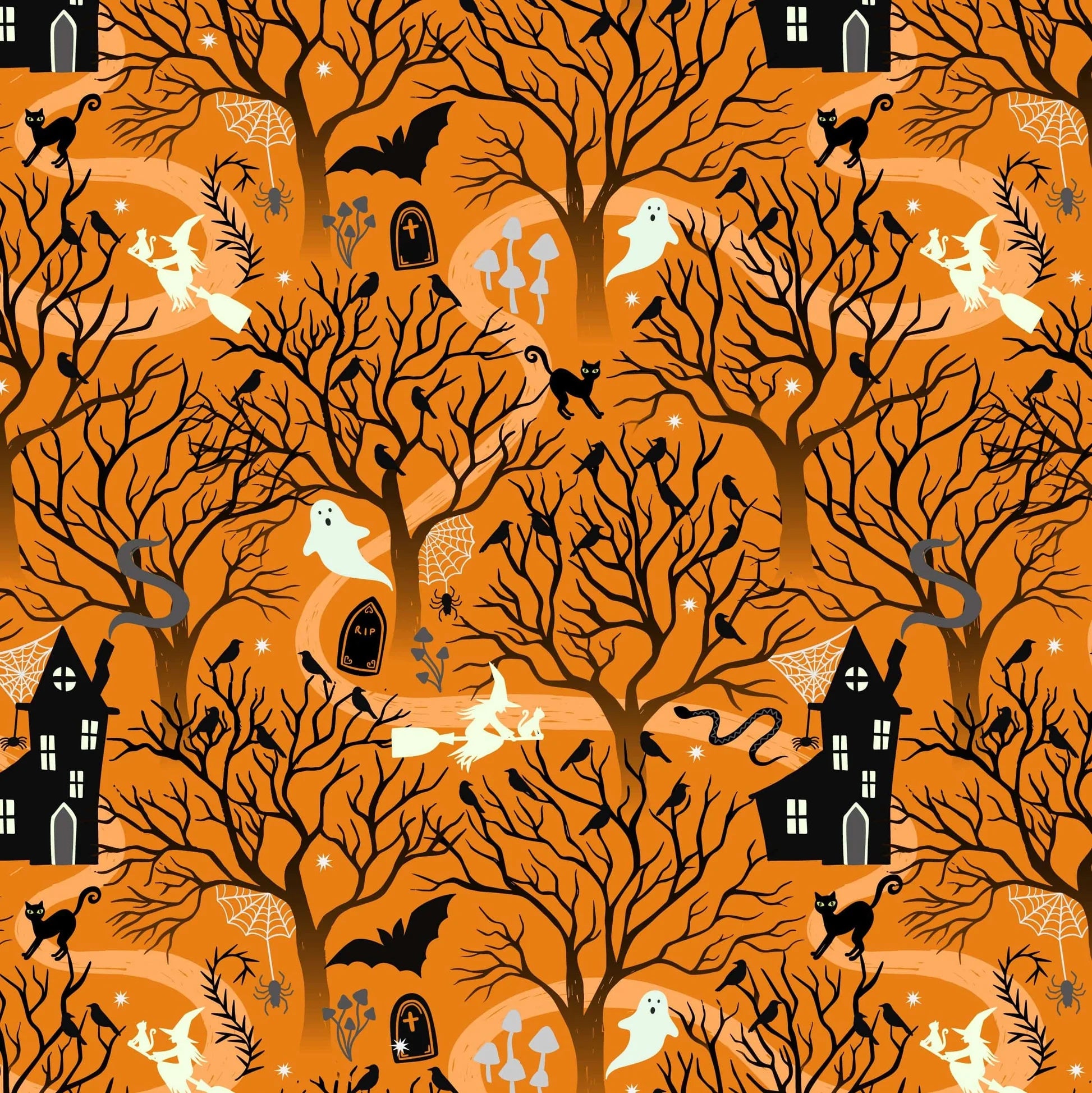 Lewis & Irene - Witchy Woods on Halloween Orange (glow in the dark!) A882A
