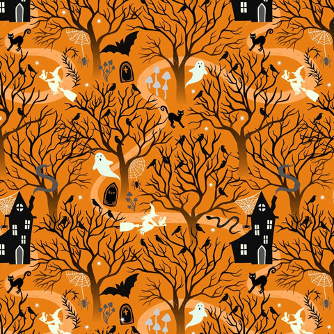 Lewis & Irene - Witchy Woods on Halloween Orange (glow in the dark!) A882A