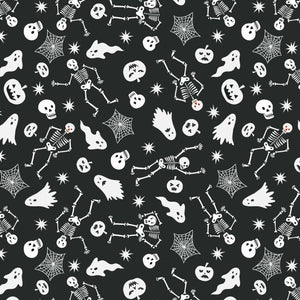 Lewis & Irene - Witchy Woods Spooky Friends on Black (glow in the dark!) A885C