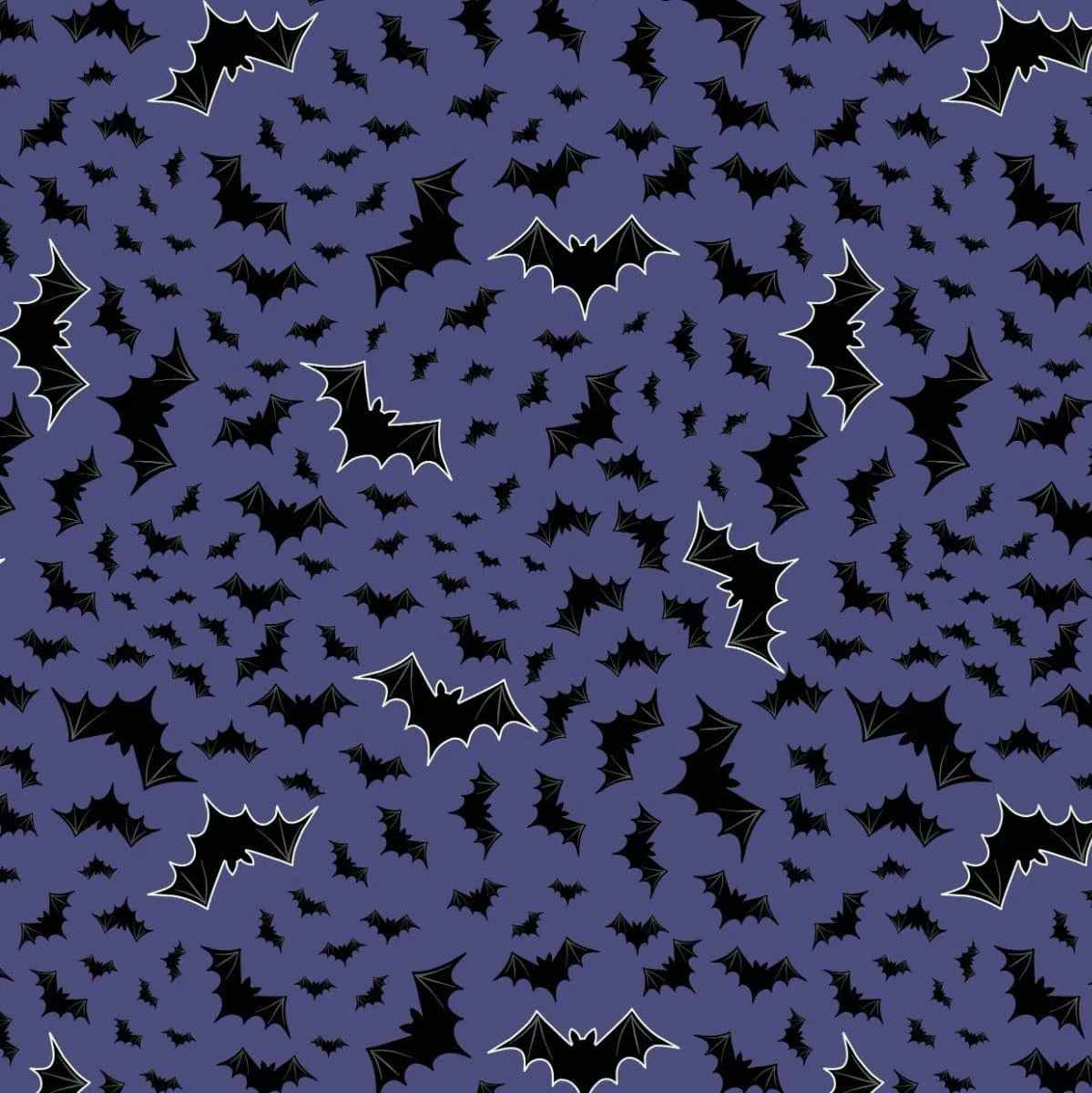 Lewis & Irene - Castle Spooky bats on Purple Blue A575.1