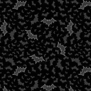 Lewis & Irene - Castle Spooky bats on Black A575.2
