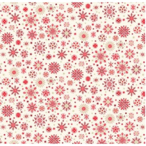 Makower - Christmas - Snowflake D# 2457 red cream