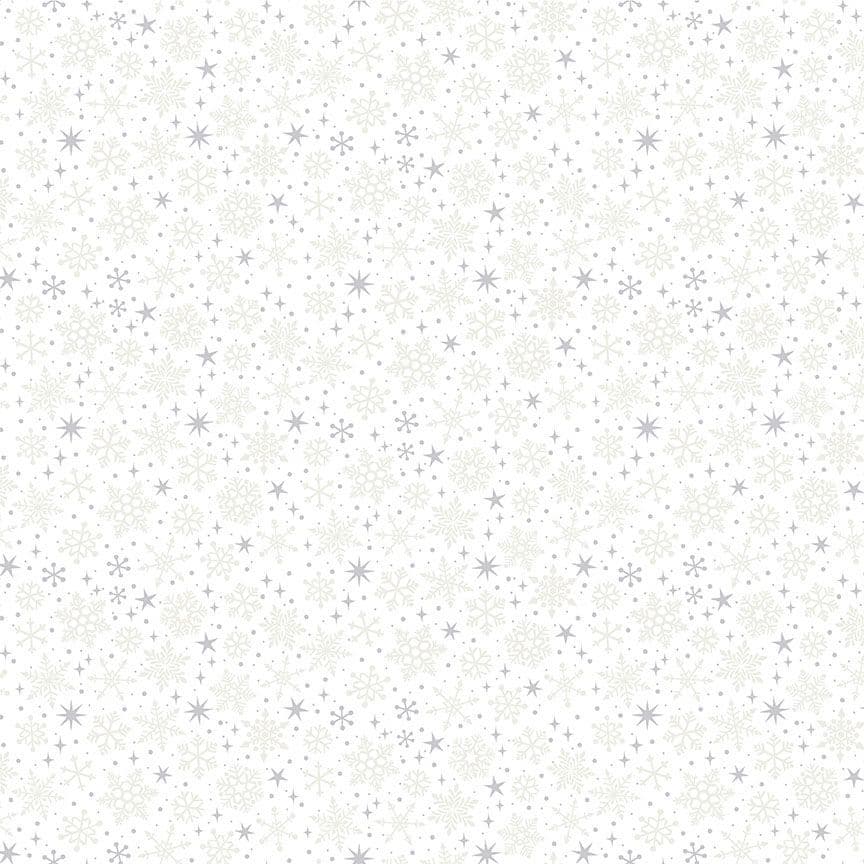 Makower - Christmas - Snowflake D# 2364 W1 silver cream on white