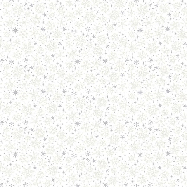 Makower - Christmas - Snowflake D# 2364 W1 silver cream on white