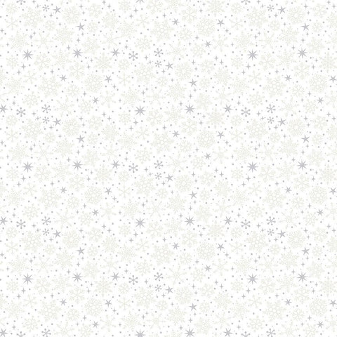 Makower - Christmas - Snowflake D# 2364 W1 silver cream on white