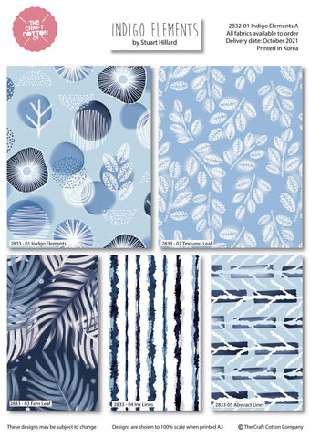 Fat Quarter bundle - Indigo Elements by Stuart Hilliard