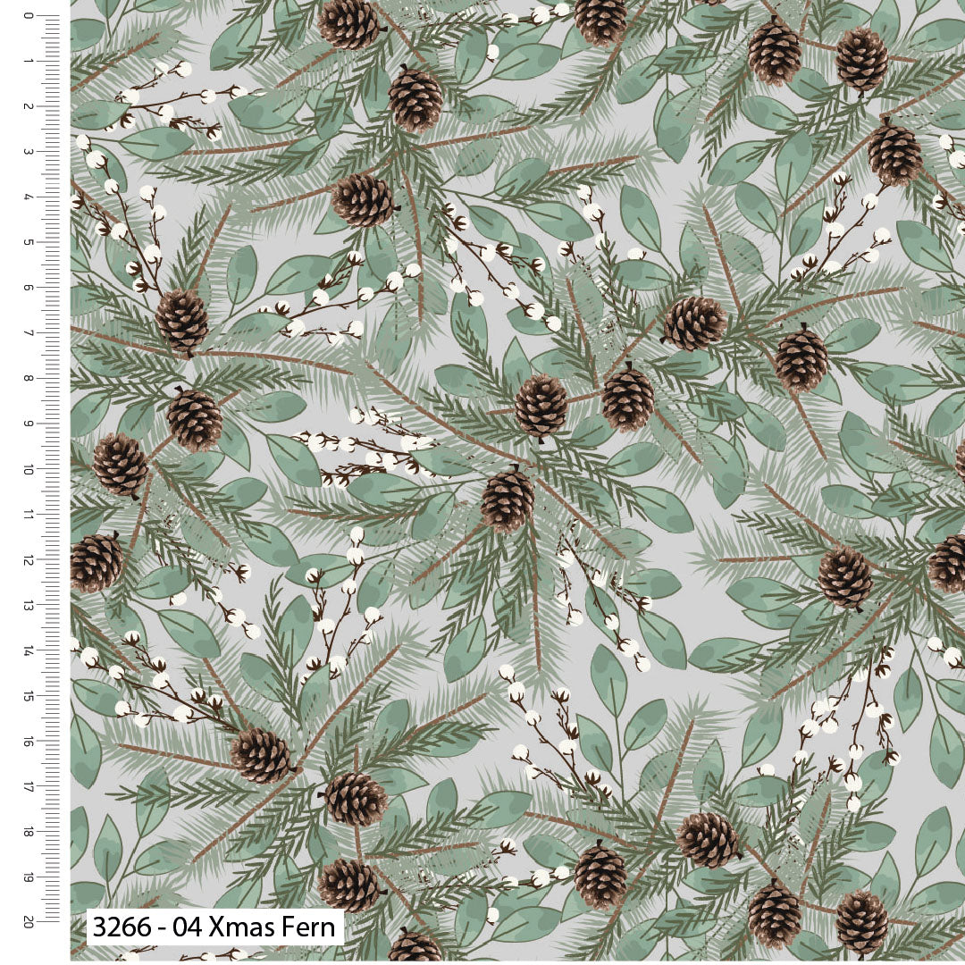 Craft cotton company - Welcome Home – Victoria Louise Design – Christmas – Organic Cotton Prints (3266) 04 Christmas Ferns