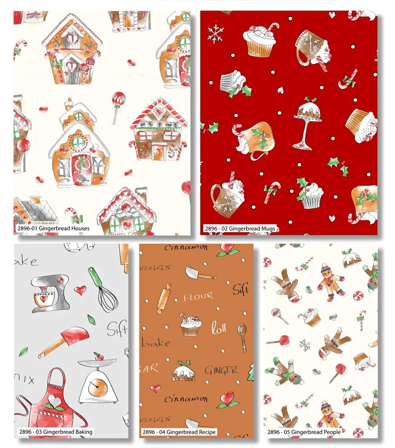 Fat Quarter bundle -Gingerbread Biscuits by Debbie Shore