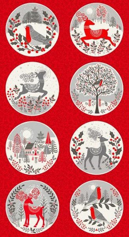 Makower - Christmas 2020 Scandi - 2225/1 Circles Panel