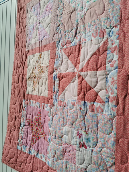 Handmade Pink Patchwork Quilt