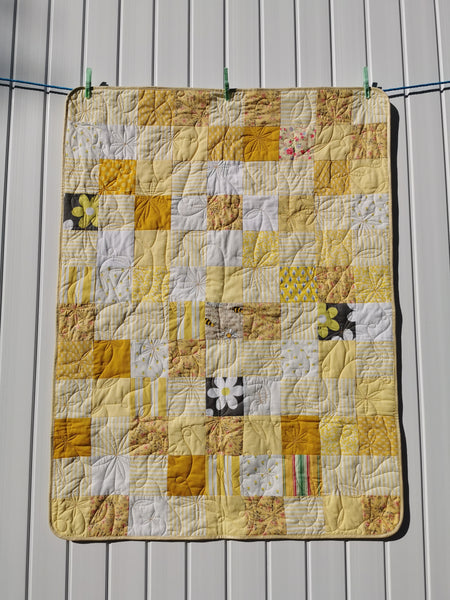 Handmade Yellow Patchwork Quilt