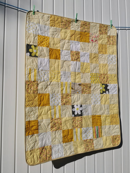 Handmade Yellow Patchwork Quilt