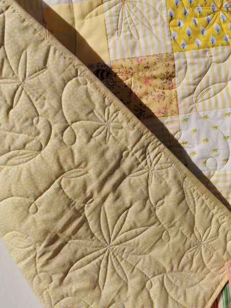 Handmade Yellow Patchwork Quilt