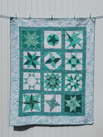 Handmade Patchwork Star Sampler Quilt