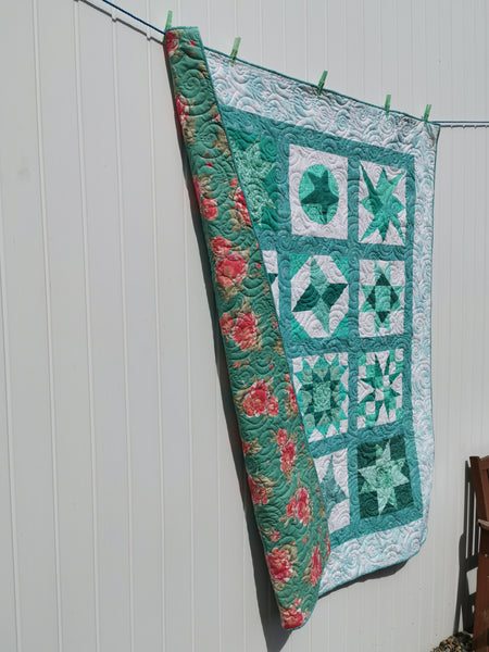 Handmade Patchwork Star Sampler Quilt