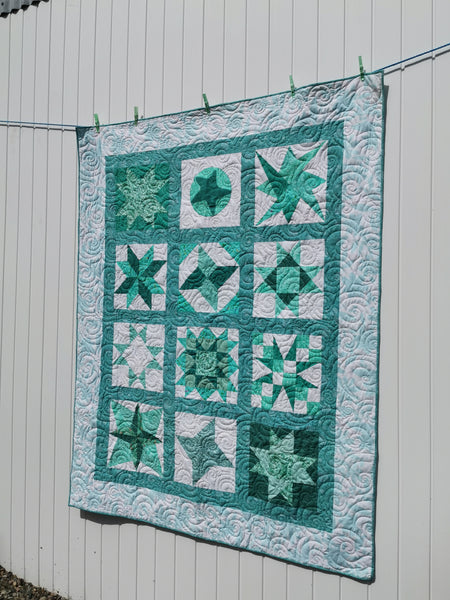 Handmade Patchwork Star Sampler Quilt