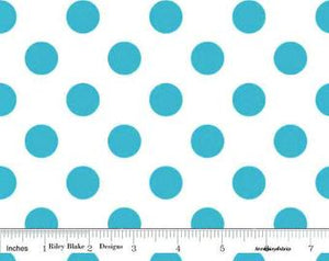 Riley Blake - Dots - C490-100 Medium Dots Bright Turquoise