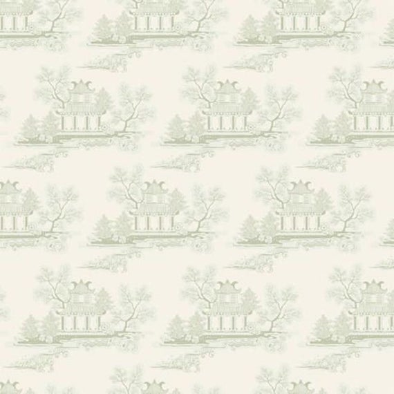 Tilda Escape To The Country Toile - China Green Grey